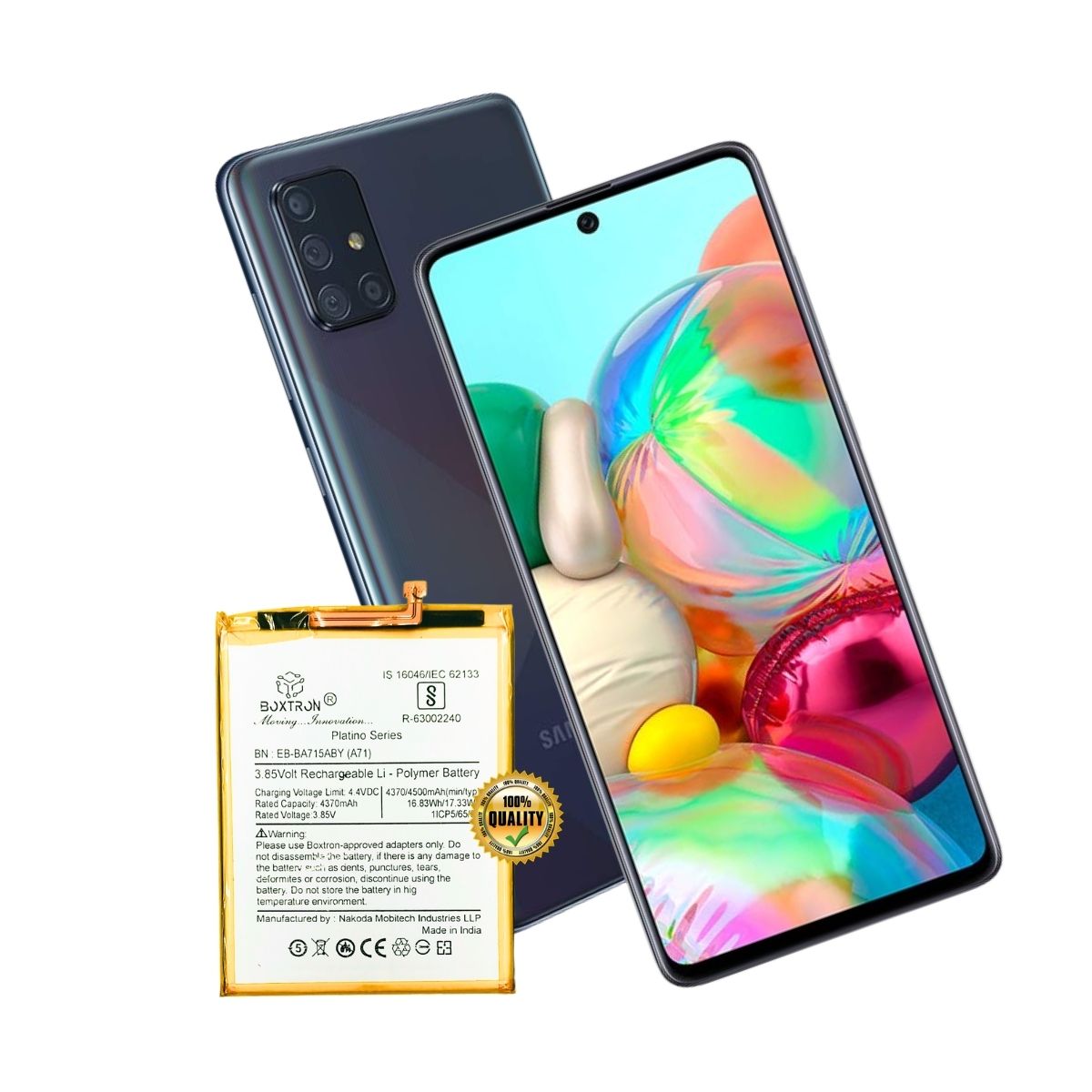 Boxtron EB-BA715ABY Battery Compatible for Samsung Galaxy A71 - 4500 mAh Battery Capacity.