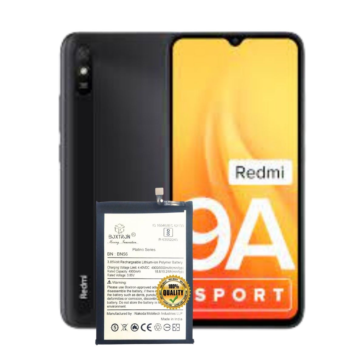 Boxtron BN-56 Battery Compatible for Redmi 9A/9C /Poco M2 Pro - 5020mAh Battery Capacity
