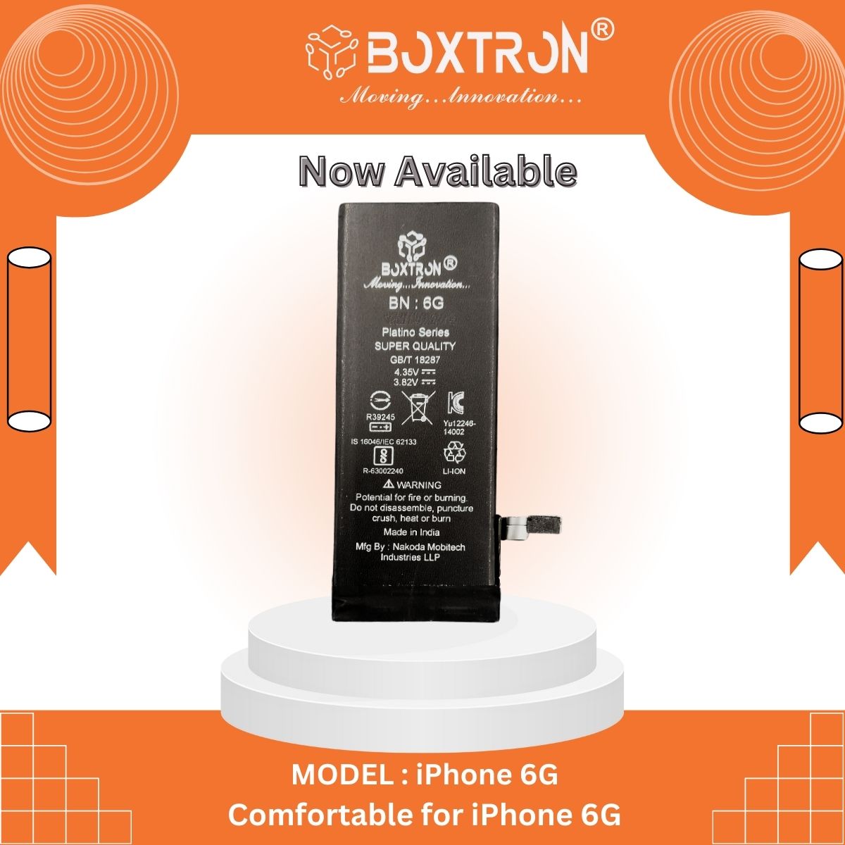 Boxtron Mobile Battery for Apple iPhone 6G Proper 1810 mAh
