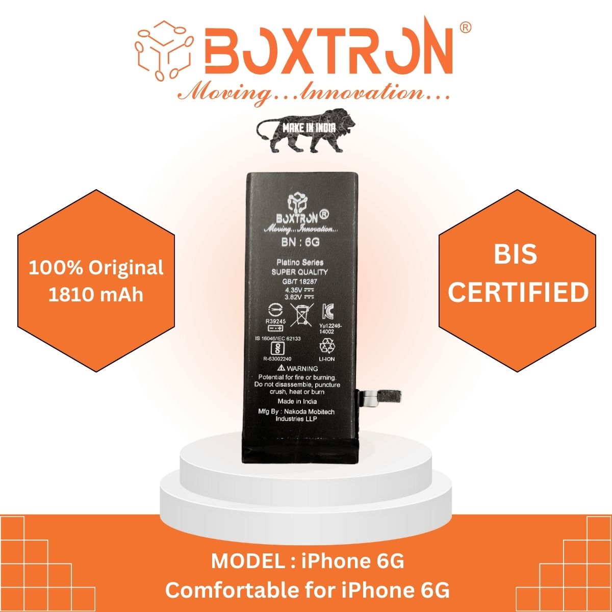 Boxtron Mobile Battery for Apple iPhone 6G Proper 1810 mAh