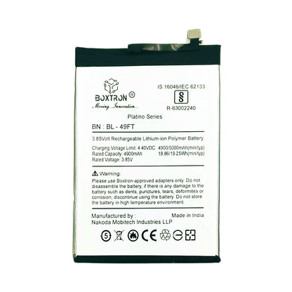 Boxtron BL-49FT Battery Compatible with Tecno Camon 15 & Spark 5 Air & Pop 4 - 5000 Mah Battery Capacity