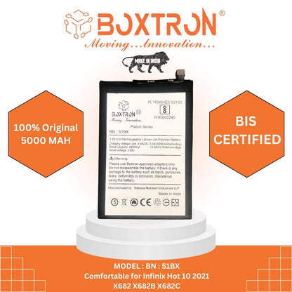 Boxtron BL-51BX Battery Compatible for Infinix Note 8 X692 / Note 8i X683 / Hot 10 - 5200mAh Battery Capacity