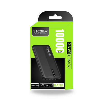 Boxtron BXBP-08 Power bank Boxtron Newly Launched Dynamo Lite 10000mAh 12W Power Bank, Made in India, Dual USB Charging Ports, 2 Input Ports Type-C & Micro USB, Slim Design & Multiple Layers of Protection (Black)