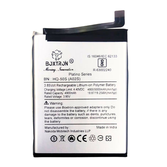 Boxtron HQ-50S Battery Compatible for Samsung A03, A03S, F02S, A02S, M02S, M02S, M025, A025F - 5000mAh Battery Capacity