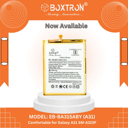 Boxtron EB-BA315ABY Battery Compatible for Samsung Galaxy A31 / A31S - 5000 mAh Battery Capacity