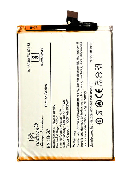 Boxtron B-G7 Battery Compatible for Vivo Y17 | vivo Y15 | vivo Y12 | Vivo Z1 pro & Vivo U10 - 5000mAh Battery Capacity