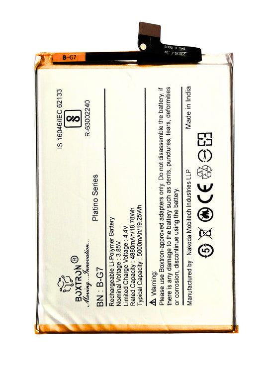 Boxtron B-G7 Battery Compatible for Vivo Y17 | vivo Y15 | vivo Y12 | Vivo Z1 pro & Vivo U10 - 5000mAh Battery Capacity