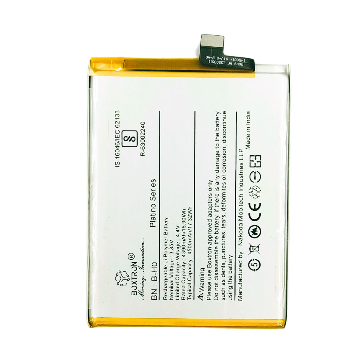 Boxtron B-H0 Battery Compatible for Vivo S1 / Vivo V17 Neo/Vivo V1913 - 4500mAh Battery Capaity