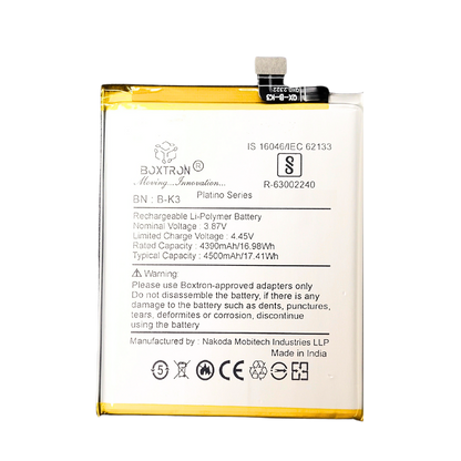 Boxtron B-K3 Battery Compatible for Vivo S1 Pro - 4500 mAh Battery Capacity