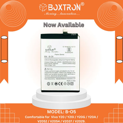 Boxtron B05 Battery Compatible for VIVO Y12s VIVO Y20 VIVO Y20S -5000mAh Battery Capacity