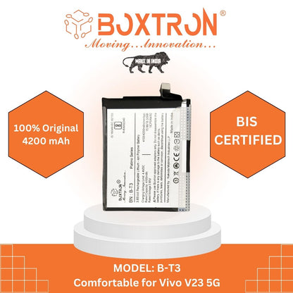 Boxtron B-T3 Battery Compatible for Vivo V23 5G / B-T3 4200mAh Battery Capacity.