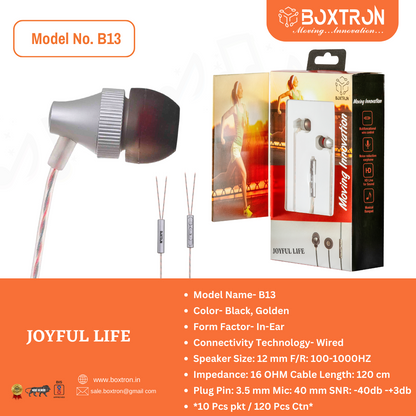 Earphone Boxtron B13 Super Bass Earphones.