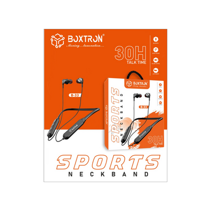 Boxtron B33 Wireless Bluetooth Neckband magnetic earplugs