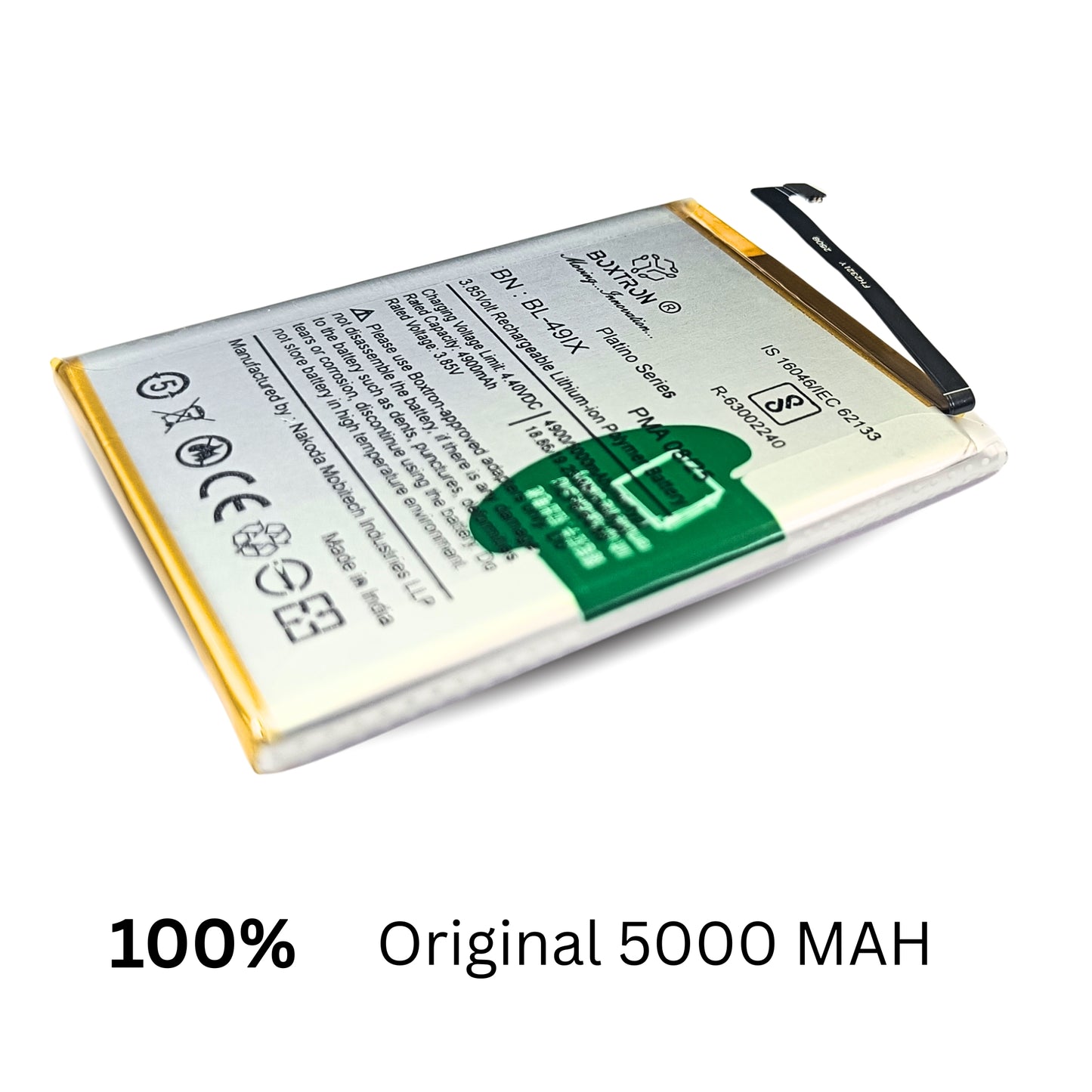 Boxtron BL-49IX Capacity 5000 mAh Battery for infinxin smart HD (X612B, X612) 3.85 lithium-Polymer, BIS Certified, 6 Month Replacement Warranty