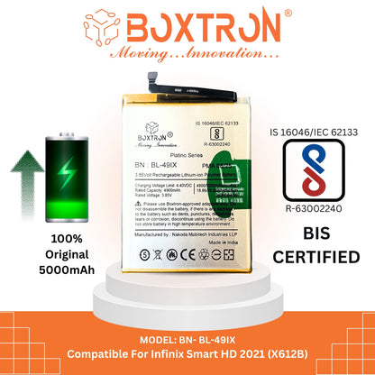 Boxtron BL-49IX Capacity 5000 mAh Battery for infinxin smart HD (X612B, X612) 3.85 lithium-Polymer, BIS Certified, 6 Month Replacement Warranty