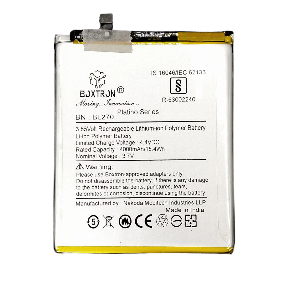 Boxtron BL270 Battery Compatible for Lenovo K6 Note, K6 Plus, K8 Note - 4000mAh Battery Capacity