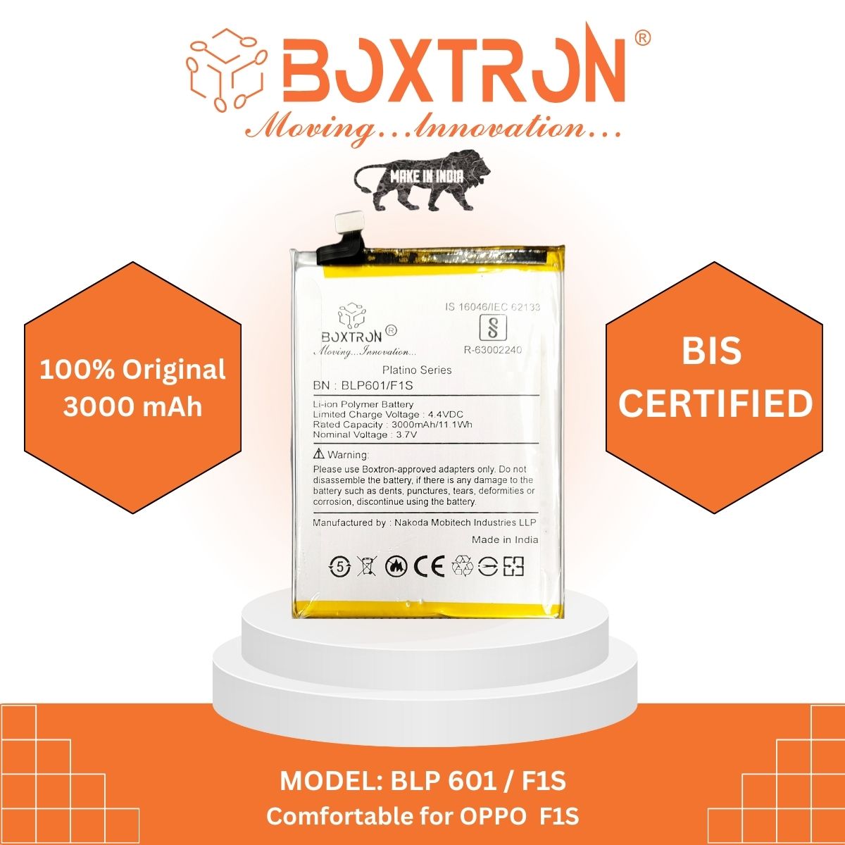 Boxtron Blp-601 Battery Compatible for F1S Battery