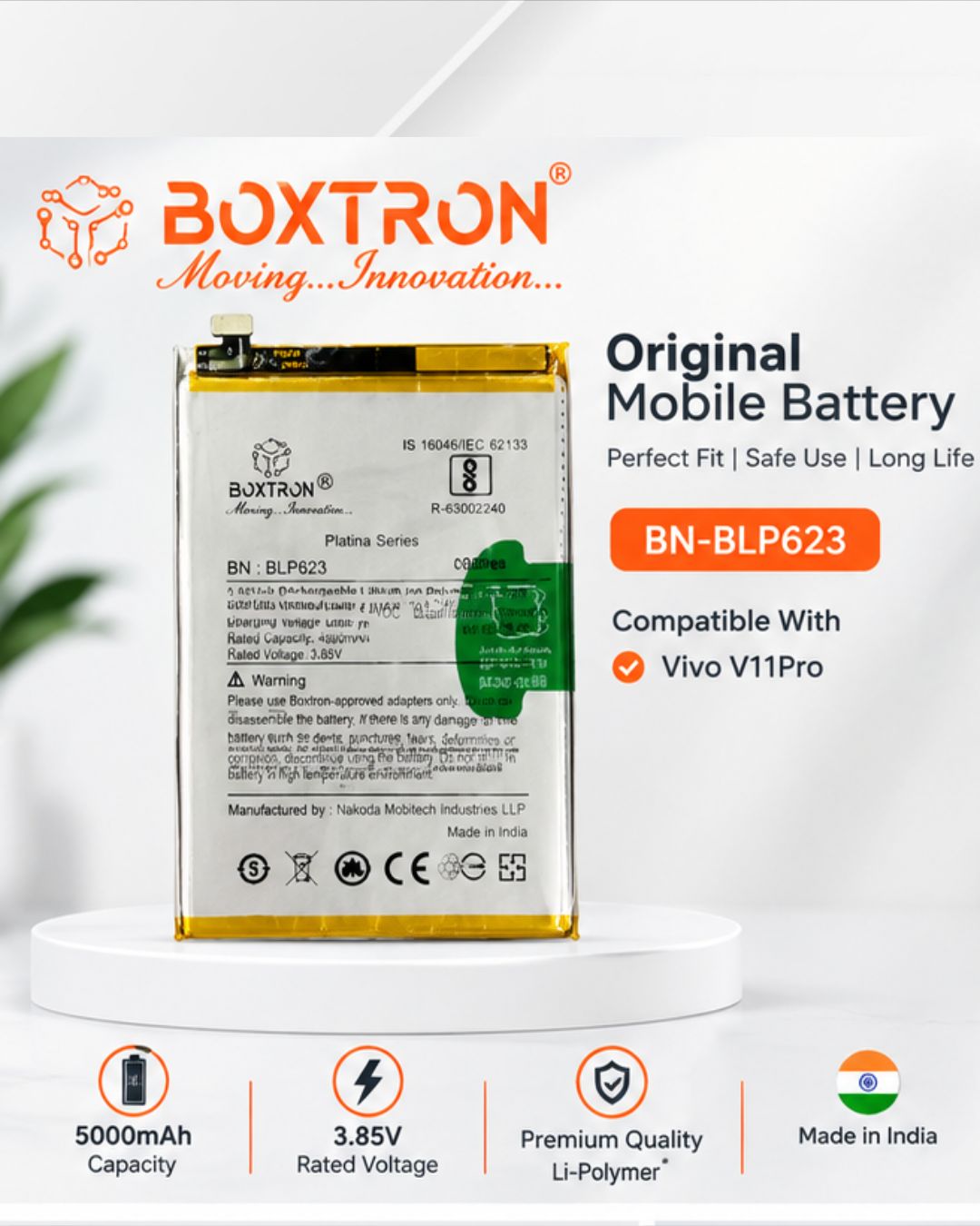 Boxtron BLP623 Battery for Oppo F3 Plus / R9S – 4000 mAh Super Quality Replacement Battery 6 months warrenty