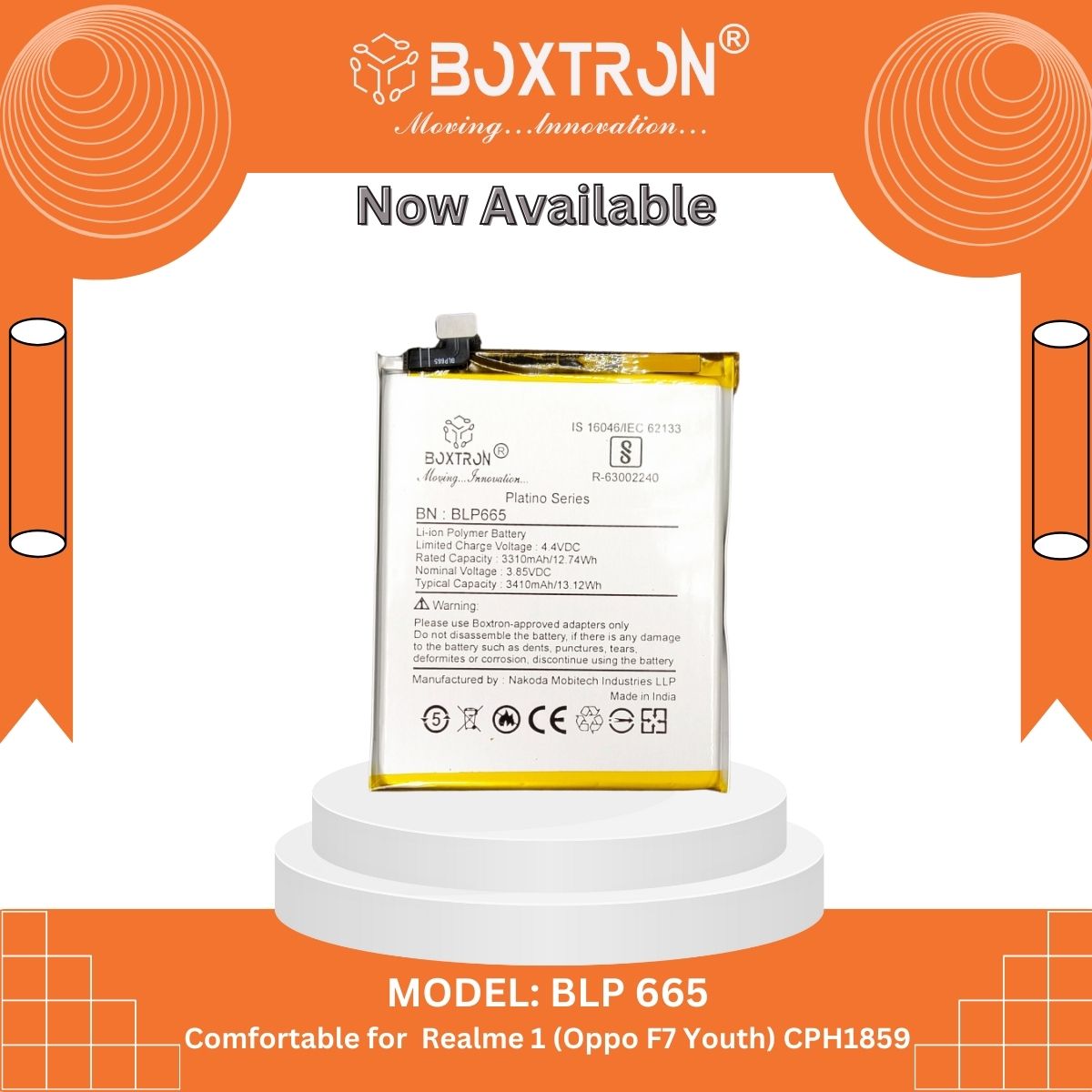 Boxtron BLP-665 Battery Compatible for Oppo 1 - 3410 mAh Battery Capacity