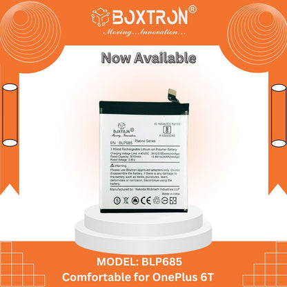 Boxtron BLP685 Battery Compatible for Oneplus 6T / Oneplus 7 - 3700mAh Battery Capacity