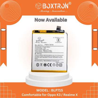 Boxtron BLP-715 Battery Compatible  for Realme X, Oppo K3 - 3680mAh Battery Capacity