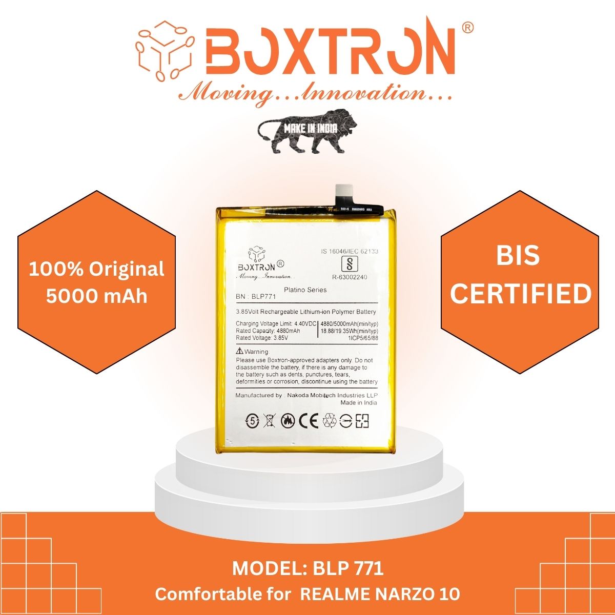 Boxtron BLP771 Battery Compatible for Oppo Realme Narzo 10 | Realme 6i Battery