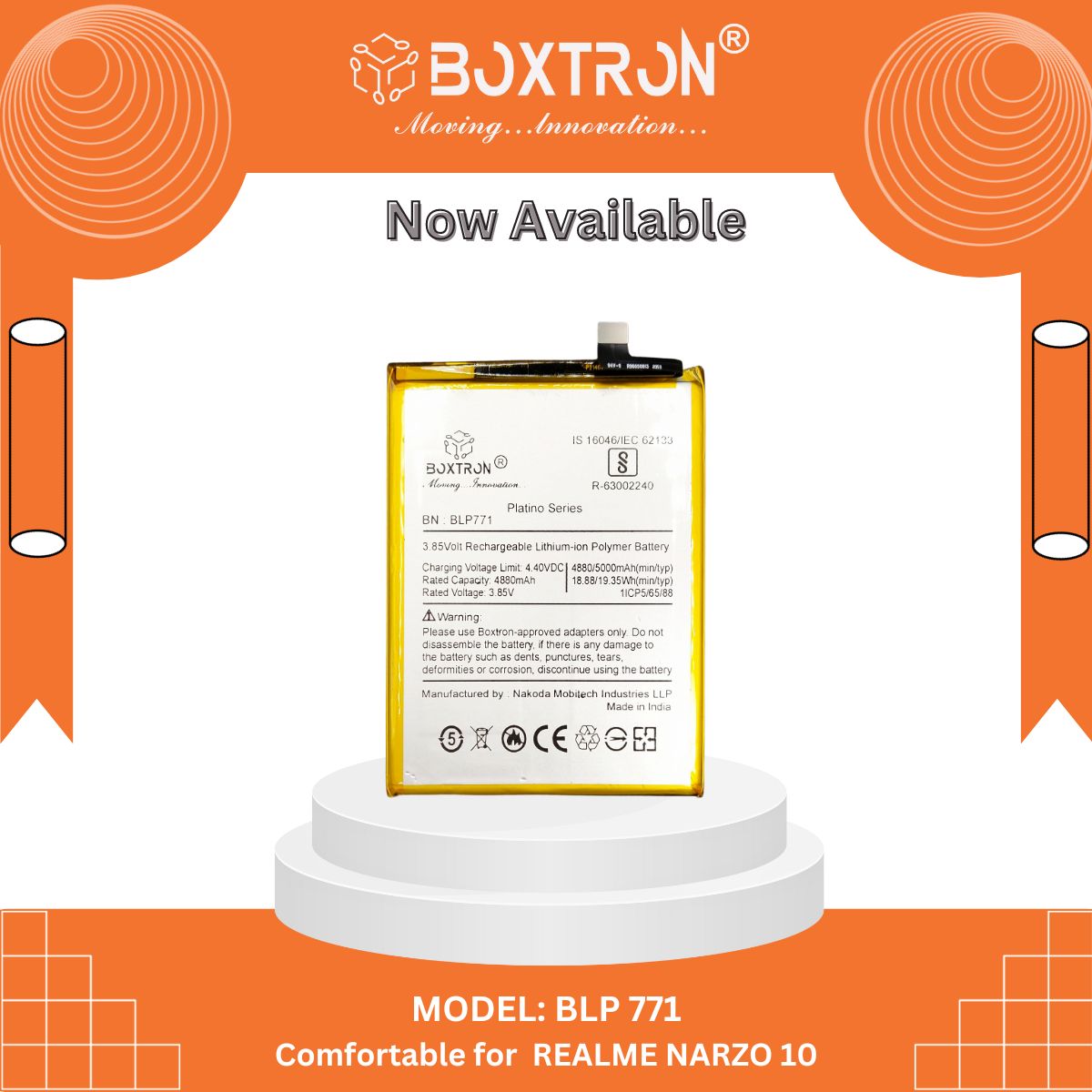 Boxtron BLP771 Battery Compatible for Oppo Realme Narzo 10 | Realme 6i Battery