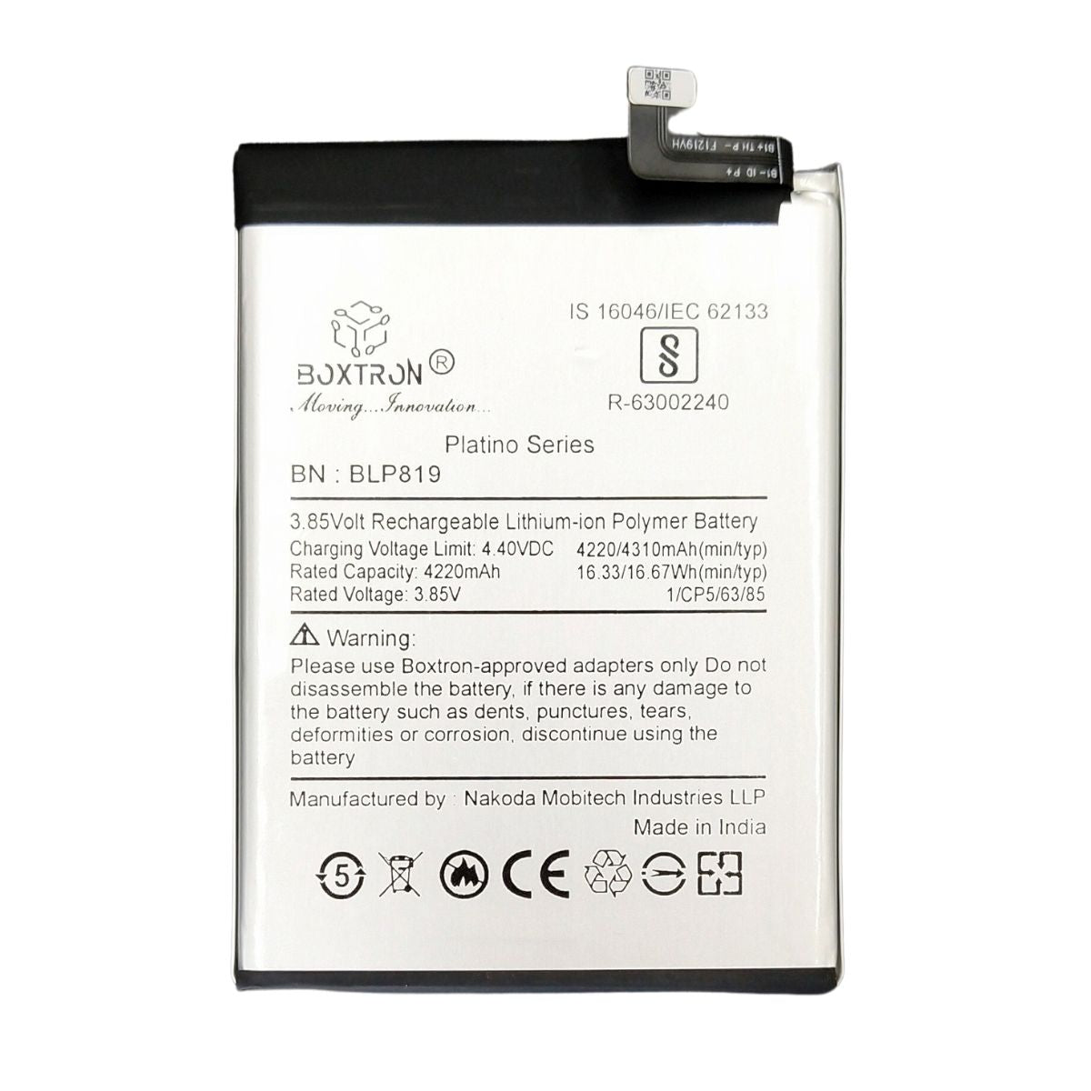 Boxtron BLP819 Battery Compatible for Oppo A57/ 5 4G / 5 LITE / 5Z - 4000mAh Battery Capacity