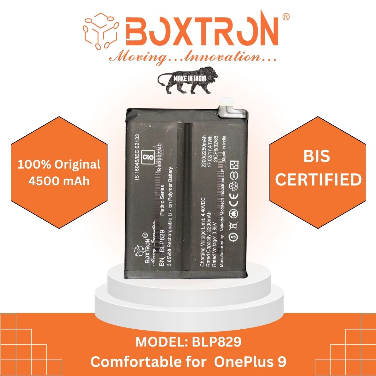 Boxtron BLP829 Battery Compatible for OnePlus 9 Battery