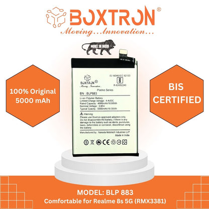 Boxtron BLP883 Battery Compatible for Oppo Realme 8S 5G Battery -  5000 mAh Battery Capacity