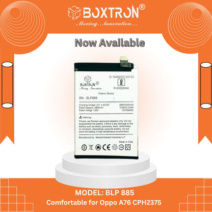 Boxtron BLP 885 battery Compatible with Oppo A76 / A96 - 5000 mAh battery capacity