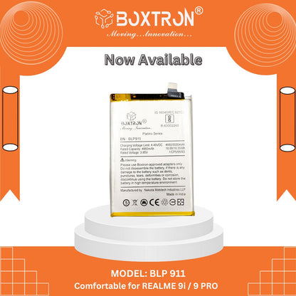 Boxtron BLP 911 battery Compatible for Oppo Realme 9i / 9 Pro - 5000 mAh Battery Capacity