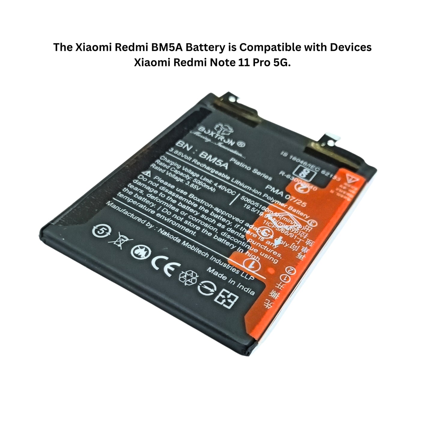 Boxtron Mobile Battery For Xiaomi Redmi Note 11 Pro 5G | Model BM5A (5000mAh, Lithium-ion, BIS Approved, 180 Days Warranty)