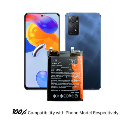 Boxtron Mobile Battery For Xiaomi Redmi Note 11 Pro 5G | Model BM5A (5000mAh, Lithium-ion, BIS Approved, 180 Days Warranty)