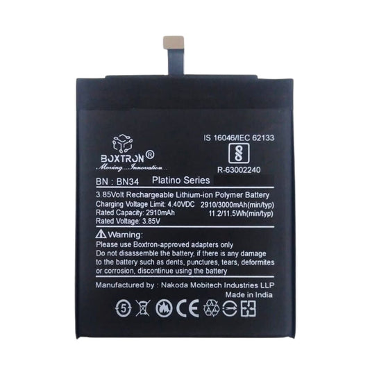 Boxtron BN34 Battery Compatible For RedMI 5A - 3000mAh Battery Capacity