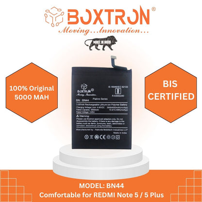 Boxtron BN44 Battery Compatible for Xiaomi Redmi Note 5 / Redmi 5 Plus - 4000mAh Battery Capacity