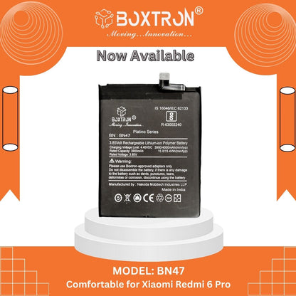 Boxtron BN47 Battery of Compatible for Redmii 6 Pro - 4000 mAh Battery Capacity