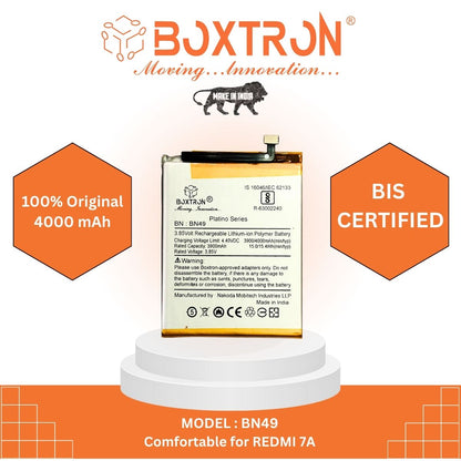 Boxtron BN49 Mobile Battery Compatible for Xiaomi Redmi 7A - 4000mAh Battery Capacity