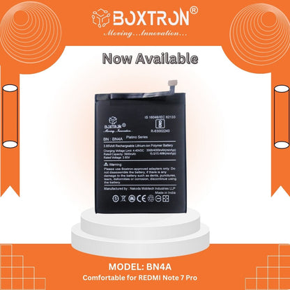 Boxtron BN4A Battery Compatible for Xiaomi Redmi Note 7 / Redmi Note 7s / Redmi Note 7 Pro - 4000 mAh Battery Capacity