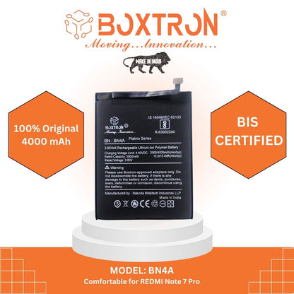 Boxtron BN4A Battery Compatible for Xiaomi Redmi Note 7 / Redmi Note 7s / Redmi Note 7 Pro - 4000 mAh Battery Capacity