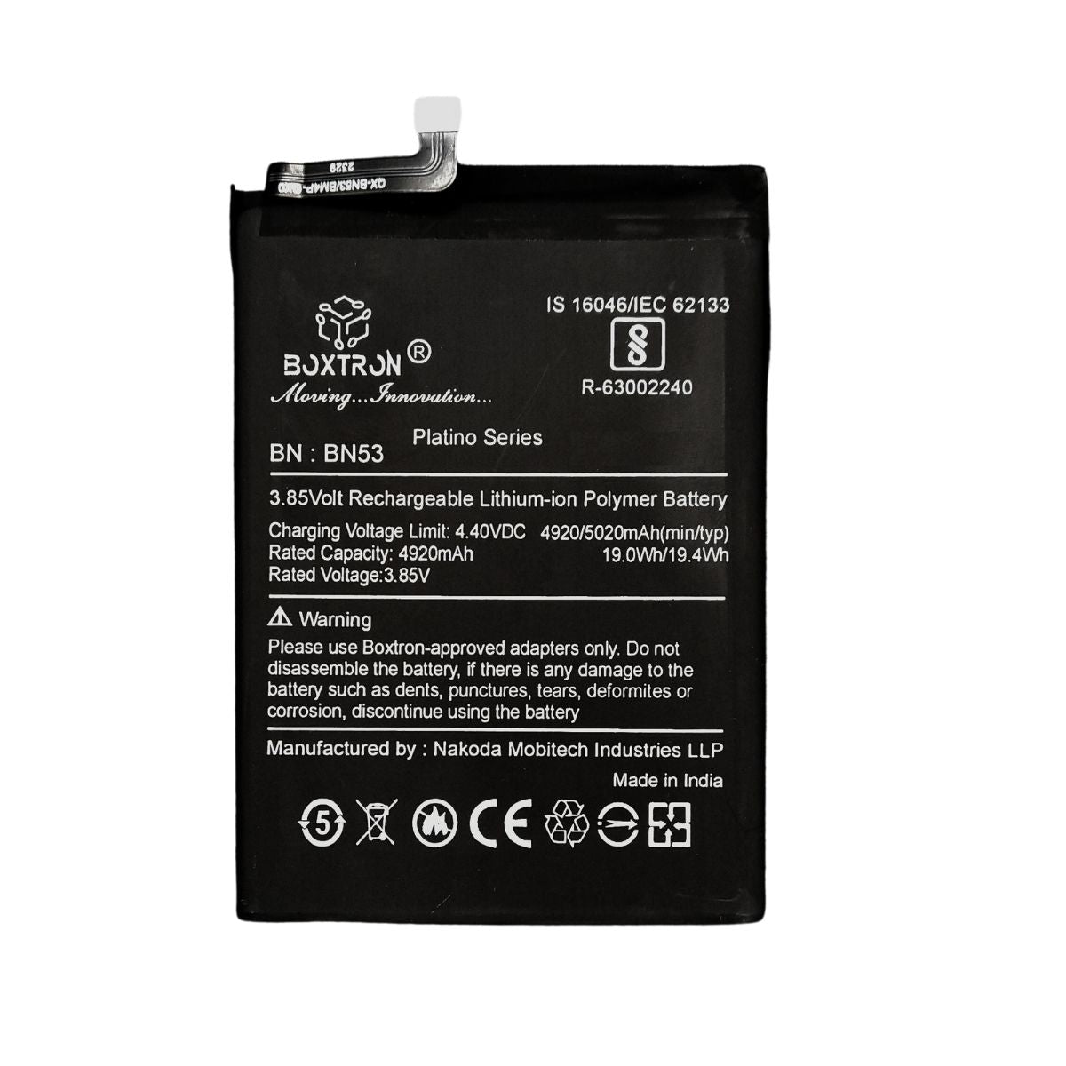 Boxtron BN52 Battery Compatible with Redmi Mi Note 9 Pro - 5000mAh Battery Capacity