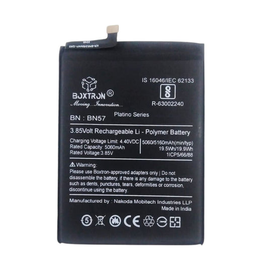 Boxtron BN57 Battery Compatible for Xiaomi MI Redmi Poco X3 / Poco X3 Pro - 5160mAh Battery Capacity