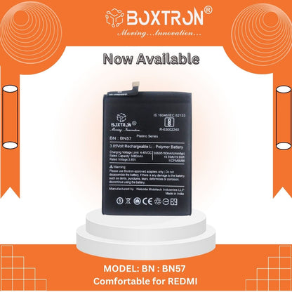 Boxtron BN57 Battery Compatible for Xiaomi MI Redmi Poco X3 / Poco X3 Pro - 5160mAh Battery Capacity