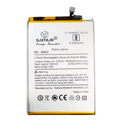 Boxtron BN62 Battery Compatible for Poco M3.- 6000 mAh Battery Capacity