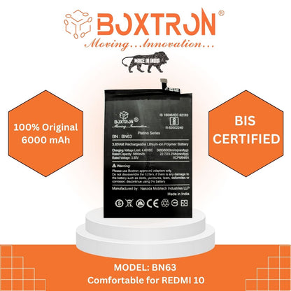 Boxtron BN63 Battery for Redmi Mi 10/10 Prime - 6000mAh Battery Capacity