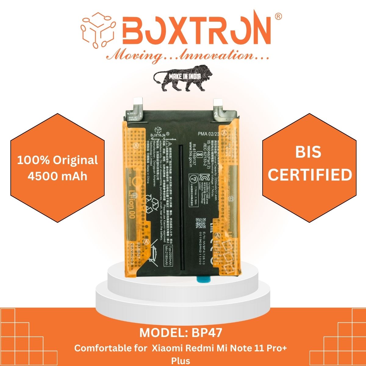 Boxtron BP47 Battery is Compatible for Xiaomi 11i, 5160mAh Battery Capacity.