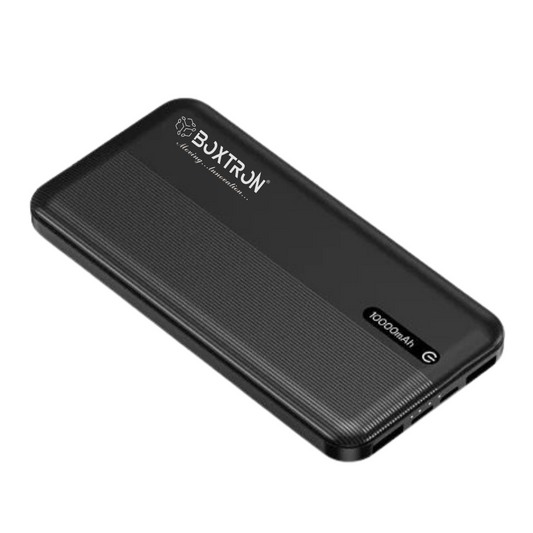 Boxtron BXBP-08 Power bank Boxtron Newly Launched Dynamo Lite 10000mAh 12W Power Bank, Made in India, Dual USB Charging Ports, 2 Input Ports Type-C & Micro USB, Slim Design & Multiple Layers of Protection (Black)