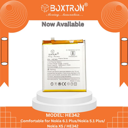 Boxtron HE342 Battery Compatible for Nokia 5.1 Plus Nokia 6.1 Plus - 3950 mAh Battery Capacity