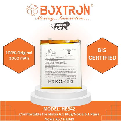 Boxtron HE342 Battery Compatible for Nokia 5.1 Plus Nokia 6.1 Plus - 3950 mAh Battery Capacity