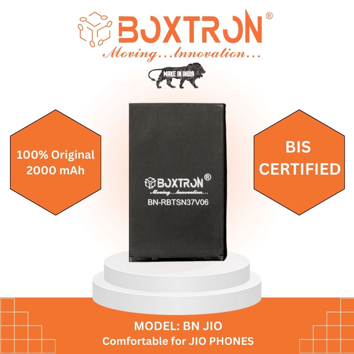 Boxtron Jio Battery Compatible for Lyf JioPhone 4G - 2000 mAh Battery Capacity